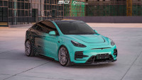 Nouvelles pièces automobiles Tesla Model Y Kit carrosserie en fibre de carbone sèche semi-complète Pare-chocs Jupes latérales Aileron arrière Capot 2021-2023