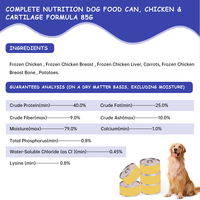 Comida para Perros Completa y Nutritiva de Primera Calidad OEM, Sabor a Pollo y Cartílago, 85g, Sin Granos, Comida Húmeda para Mascotas, Venta de Fábrica