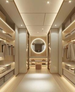 2025 Armario de dormitorio personalizado de lujo Armario de puertas de vidrio transparente - Product Image 6