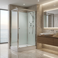 Cabine de douche intelligente écologique sans plomb, cabine de douche numérique pour projet de construction écologique