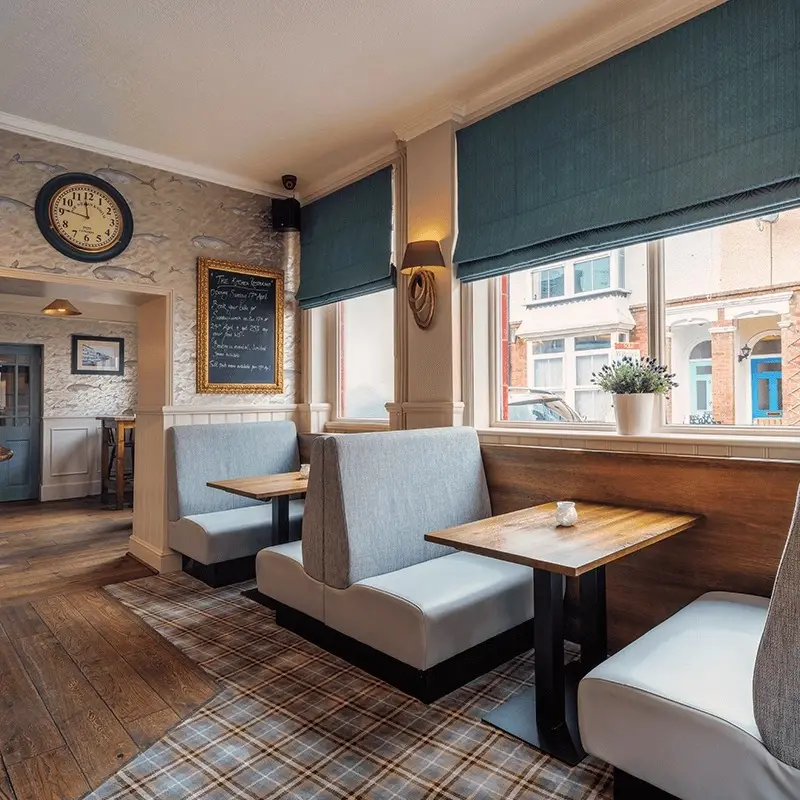 UPTOP personalizza la cabina del ristorante in pelle grigia con posti a sedere divano set di mobili da salotto del ristorante dell'hotel
