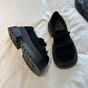 2025 Spring Fashion Women's Retro British Style Single <b>Chunky</b> Leather <b>Shoes</b> Small Thick Bottom Commuter Style - Product Image 1