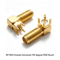 Connecteurs coaxiaux RF de prise d'extension coaxiale à Angle droit femelle SMA pour connecteur RF SMA haute Performance à montage sur PCB