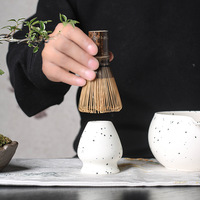 Ensemble de matcha en céramique de qualité supérieure, 2 pièces, fouet traditionnel japonais chasen, bol chawan, capacité de 500 ml, thé de qualité cérémonielle authentique