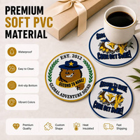Sous-verre promotionnel personnalisé en PVC souple, imperméable, rond, gaufré, style classique, logo de marque 2D 3D, tapis à boisson
