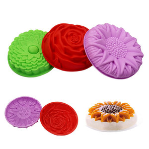 Kích thước lớn hoa thiết kế Silicone nướng khuôn khay thương mại bánh mì và bánh công cụ OPP đóng gói để nướng và bakeware - Product Image 1