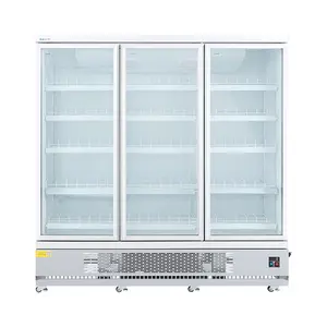 Трехдверная в вертикальном положении напитка холодильник охладитель дисплей холодильник кулер
