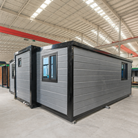 Bâtiment de bureau modulaire en conteneurs, maison préfabriquée extensible en conteneurs, maisons pliantes extérieures de 40 pieds et 20 pieds, vente en gros
