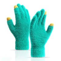 Vente flash - Gants d'hiver en tricot pour hommes et femmes, avec logo personnalisé, épais, chauds, couleur unie, compatibles avec les écrans tactiles