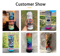 Botol air sublimasi Speaker gudang USA, Tumbler Lurus Speaker sublimasi 20oz