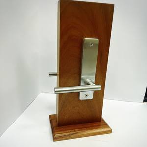 Manija Larga Moderna de Cromo Satinado para Puerta de Seguridad de Apartamento, Cerradura de Embutir Antirrobo - Product Image 2