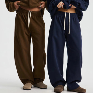 Pantalon de <span class=keywords><strong>jogging</strong></span> unisexe de haute qualité, personnalisé, droit, plissé au milieu, respirant, écologique, en <span class=keywords><strong>molleton</strong></span>, ample, décontracté, à jambe incurvée - Product Image 1