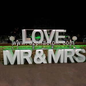 Décorations de mariage : Lettres LOVE MR&MRS pour table, présentoir à gâteaux et desserts, centres de table en métal et acrylique, écologiques - Product Image 2
