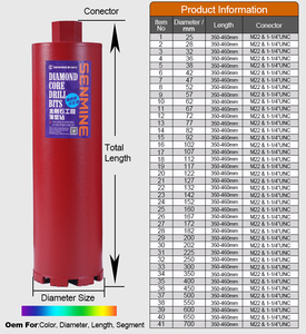 <span class=keywords><strong>Foret</strong></span> diamanté multi-usages de qualité industrielle pour le perçage de béton, de pierre et de murs, diamètre 127 mm, filetage M22, perçage rapide - Product Image 2