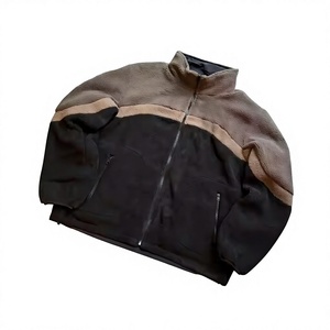 เสื้อแจ็คเก็ตขนเฟลซบุซับในเชอร์ปาสำหรับผู้ชาย คอตั้ง ซิปยาว  เสื้อคลุมกันหนาวแบบมีสีตัดกัน  เสื้อโค้ทวาร์ซิตี้สั่งทำพิเศษ - Product Image 1