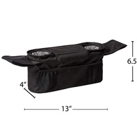 Organisateur de poussette double écologique pour bébé avec dragonne amovible, sac de rangement multi-usages