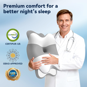 Oreiller cervical en mousse à mémoire de forme pour soulager les douleurs cervicales, oreillers ergonomiques orthopédiques en forme de papillon pour dormeurs sur le côté et sur le dos - Product Image 3