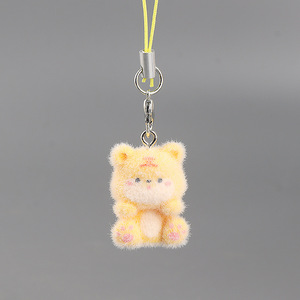Porte-clés animal floqué esthétique, mini-breloques animaux 3D en peluche, pendentif animal doux au toucher pour accessoires de sac DIY et sangles de téléphone - Product Image 6