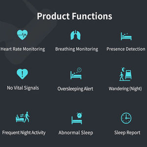 Capteur de suivi de la santé du sommeil Wifi non portable avec suivi de la fréquence cardiaque / de la respiration - Product Image 6