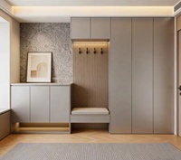 Table de toilette moderne en bois sur mesure pour toute la maison, avec porte vitrée, pour chambre à coucher, rangement multifonctionnel et gain de place pour salon