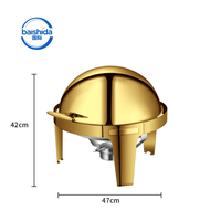 Ensemble de chauffe-plats de luxe de style arabe en acier inoxydable 6L, alimenté au combustible, pour buffet, mariage, banquet et hôtel