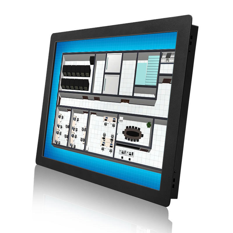 23.6 Inch Industrial Embedded Mount Monitor Resistive Touch Screen VGA Display TFT IPS LED Equipment Metal Case Monitor