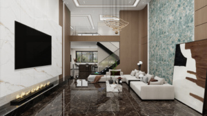 Baldosa de Porcelana Pulida Esmaltada con Aspecto de Mármol de Alto Brillo de 60X120CM para Decoración de Interiores de Lujo - Product Image 5