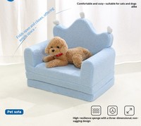 Canapé-lit pour animaux de compagnie en tissu pliable moderne de luxe à trois niveaux avec mousse à mémoire de forme, housse amovible et lavable pour chiens et chats