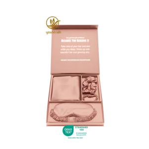 Set di Federe in <span class=keywords><strong>Seta</strong></span> 22 Momme di Alta Qualità con Cerniera, Mascherina per Occhi e Elastico per Capelli, Ideale come Regalo - Product Image 1