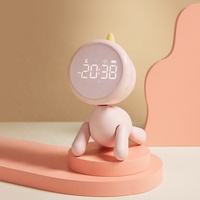 Réveil numérique LED intelligent en forme de licorne de dessin animé, veilleuse, pour chambre d'enfant et intérieur