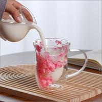 Fournisseur d'usine – Tasse à café en verre à double paroi, réutilisable, durable et isolée, avec fleur séchée