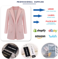 YY1088 Nouveau Design Cardigan à Col V Manches Longues Boutonné Élégant pour Femme d'Affaires Costume Formel Blazer Femme d'Entreprise