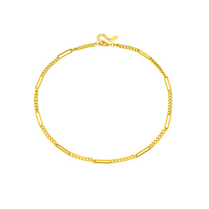 Geometric Chain Necklace Gold Titanium Steel Asymmetrical Design Party Fashion Jewelry - Product Image 5
