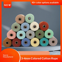 Fil acrylique coloré teint de 3 à 4 mm d'épaisseur, mélange de fils pour tissage manuel DIY, cordons de fixation, corde en coton, textile