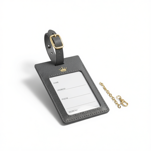 Etiqueta de Equipaje de Poliéster Royal Crown, Etiqueta de Identificación Duradera para Bolsas de Viaje con Cadena Dorada y Hebilla, Hecho en EE. UU. - Product Image 2