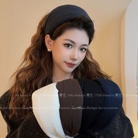 Serre-tête en fibre de polyester épaissie fait main, design large bordé, accessoires pour cheveux pour femmes, collection automne-hiver, vente en gros usine