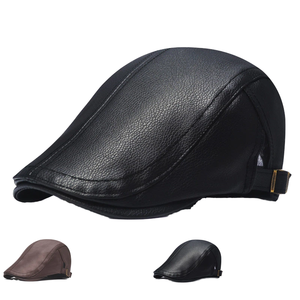 Casquette en <span class=keywords><strong>imitation</strong></span> peau de mouton bec de canard béret pour hommes chapeau décontracté d'hiver pour adultes âgés Bai Xiaoyuan 56-58CM - Product Image 1