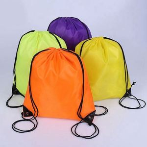 High Quality 210D Cheap Polyester <b>Drawstring</b> <b>Backpack</b> Custom Logo Sports Fitness Travel Waterproof Sportpack Promotional Value - Product Image 1