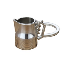 Nouveau porte-clés mini-outils à café en métal : accessoires pour cafetière Moka/siphon/bouilloire/moulin/compacteur/carafe à lait/portafiltre