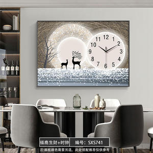 Decorazione per la casa nordica scatola di distribuzione incorniciata senza Punch da parete Art con orologio astratto <span class=keywords><strong>cervo</strong></span> stampa scatola elettrica schermatura pittura - Product Image 3