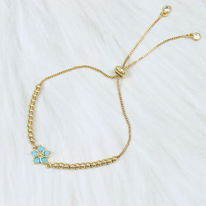 Bracelets fins en or rempli 18 carats, fleurs délicates, réglables, bijoux pour femmes, zircon pavé, bracelet <span class=keywords><strong>Daizy</strong></span> - Product Image 5