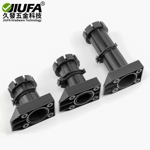 Pieds de meuble réglables JiuFa, hauteur 8cm, 10cm, 15cm, en plastique noir renforcé pour usage intensif en armoire - Product Image 2