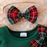 Nouvel arrivage : Ensemble de Noël doux pour bébé, robe barboteuse en coton à manches longues avec nœud, bandeau et chaussettes, collection automne/hiver