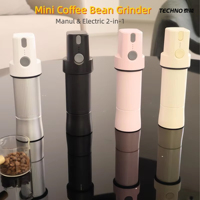 Moulin à café électrique portable avec manivelle, mode manuel, meule de 40 mm, corps en aluminium SUS420 HRC55, 36 vitesses réglables pour le camping