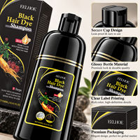 500ml 3 in 1 Sampo Pewarna Rambut Herbal Alami Warna Hitam Pewarna Rambut Berbasis Tumbuhan Label Pribadi OEM ODM