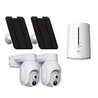 Système de caméra de sécurité sans fil 2CH Solar NVR Home Base 2-Cam Kit, batterie rechargeable WiFi, stockage cloud 360 °   Caméra PTZ