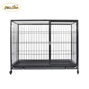 Katlanabilir Büyük Metal Köpek Kafesi Plastik Tepsi Sağlam Tasarım Klasik Modern Çevre Dostu Açık Üstlü Kulübe İç ve Dış Mekan Kullanımı İçin - Product Image 1