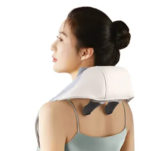 Impacco caldo riscaldamento maschiatura tessuto profondo elettrico 3D collo spalla impastare massaggio collo Shiatsu collo e schiena massaggiatore