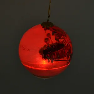 2024 Nieuwe Aankomst Helder Glas Kerst Sparkle Ornament Bal Met Led Licht