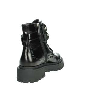 Bottines pour femmes Liu-Jo en cuir noir avec boucle en strass et semelle épaisse - Product Image 3